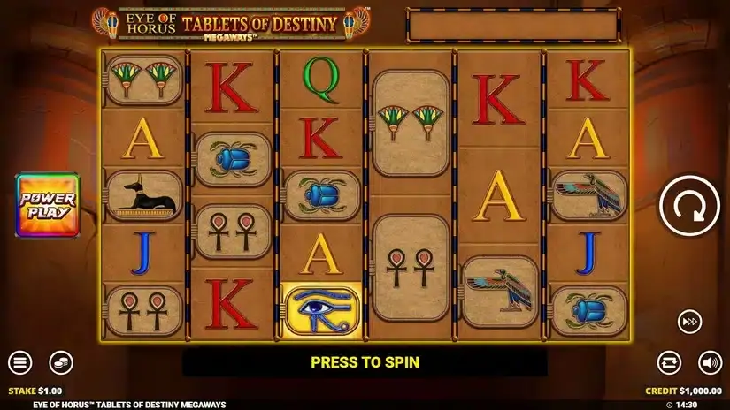 Eye of Horus Tablets of Destiny Megaways slot screenshot 