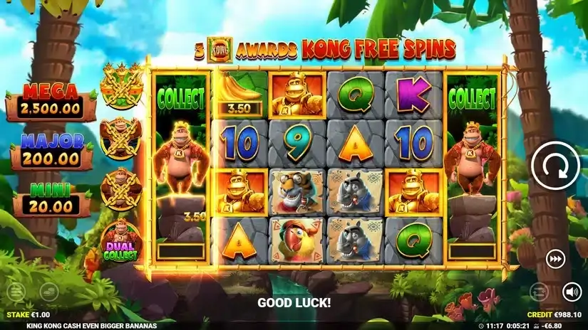 King Kong Cash Even Bigger Bananas slot screenshot 