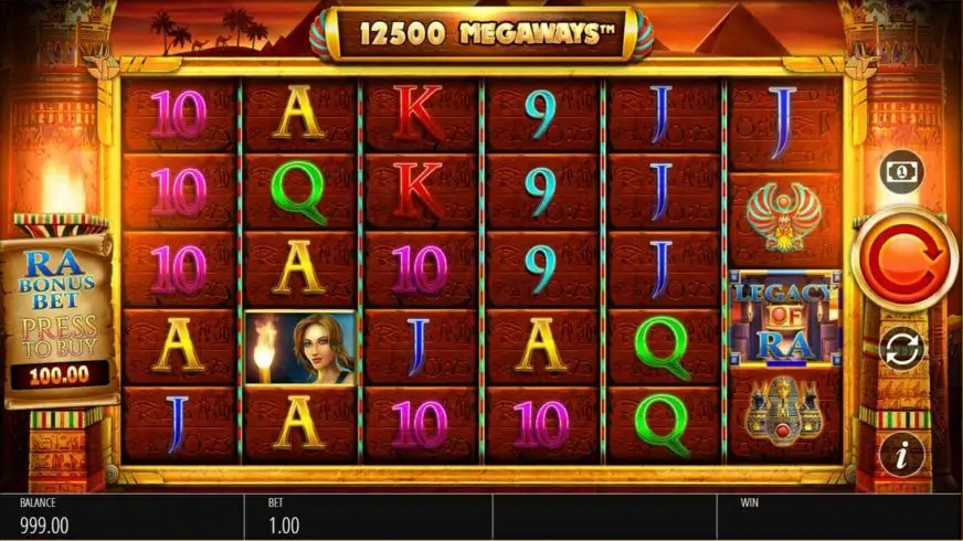 Legacy of Ra slot screenshot 2