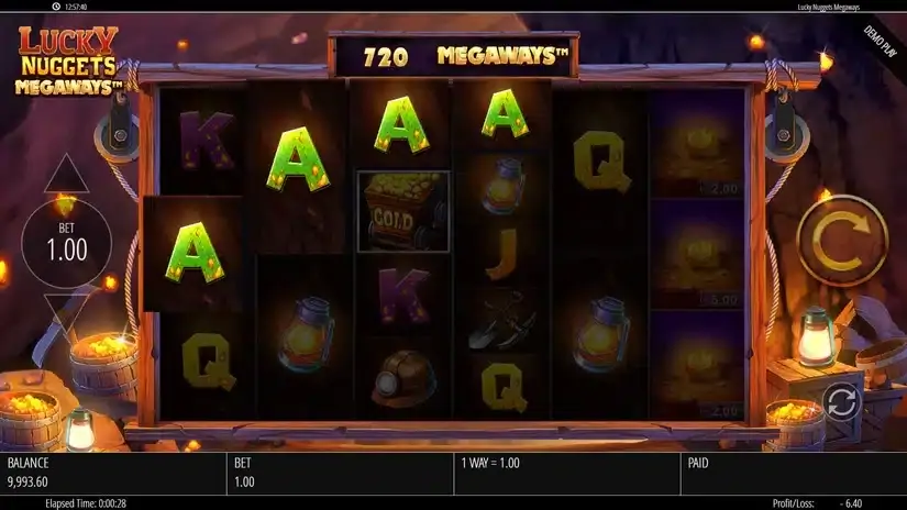 Lucky Nuggets Megaways slot screenshot 2