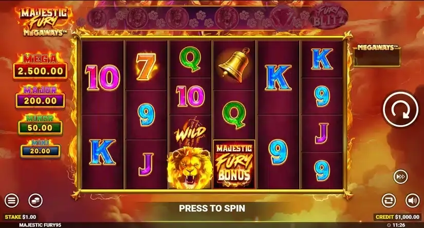 Majestic Fury Megaways slot screenshot 1