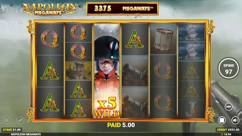 Napoleon Megaways slot screenshot 