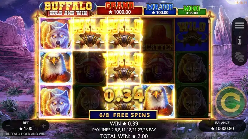 Buffalo Hold and Win slot screenshot 4