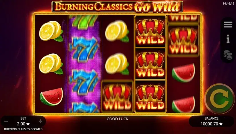 Burning Classics Go Wild slot screenshot 4