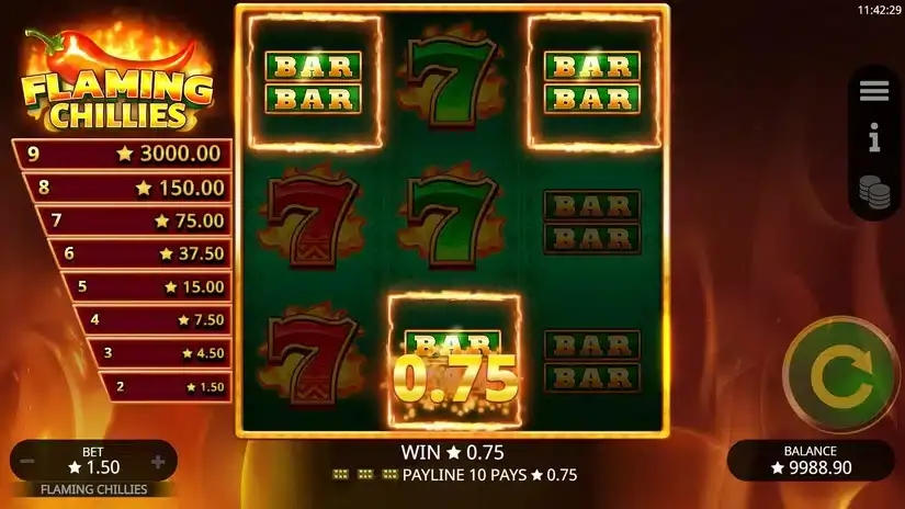 Flaming Chilies slot screenshot 2