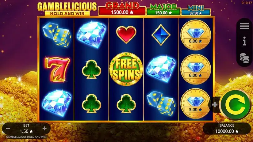 Gamblelicious Hold and Win slot screenshot 1