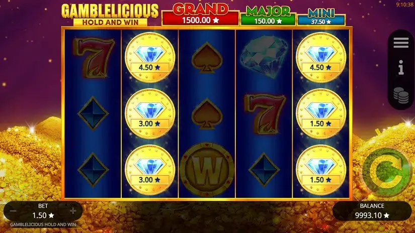 Gamblelicious Hold and Win slot screenshot 2