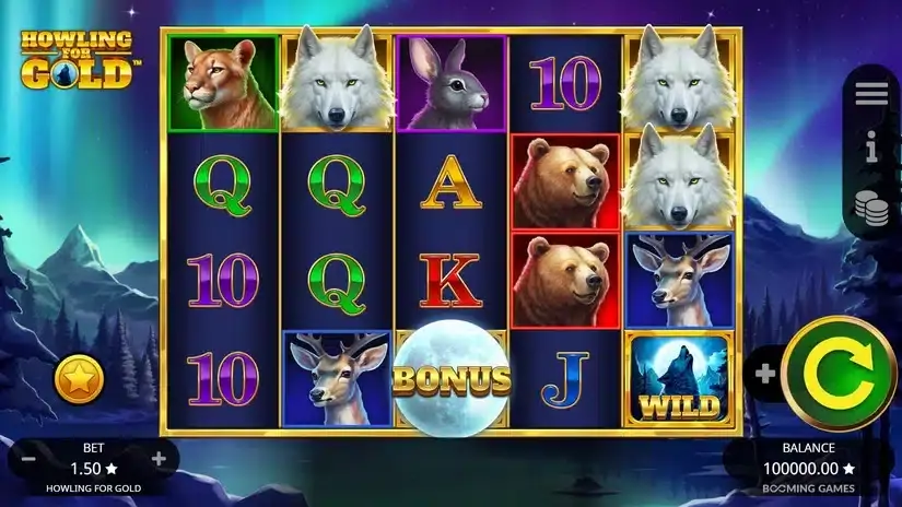Howling For Gold slot screenshot 