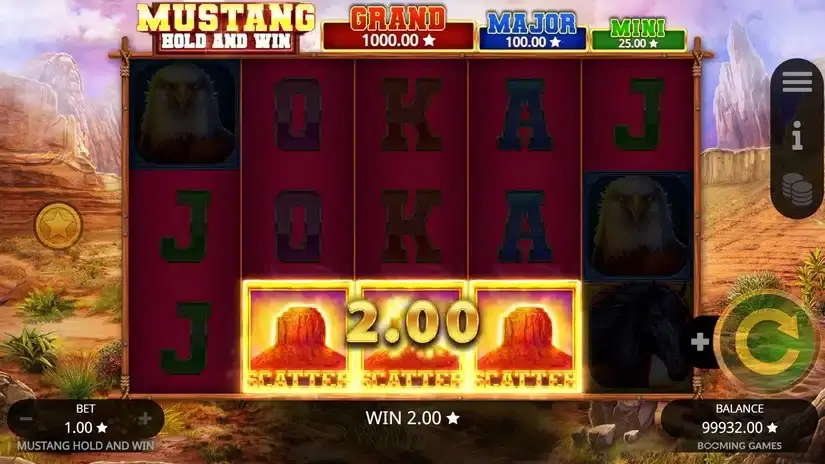 Mustang Hold and Win slot screenshot 2