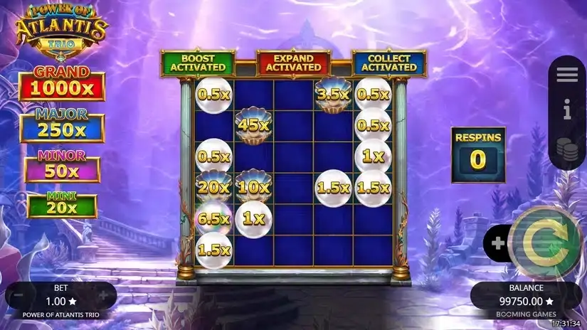 Power of Atlantis Trio slot screenshot 