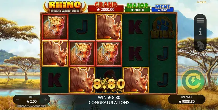 Rhino Hold and Win slot screenshot 3