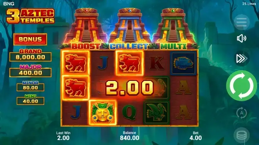 3 Aztec Temples slot screenshot 3