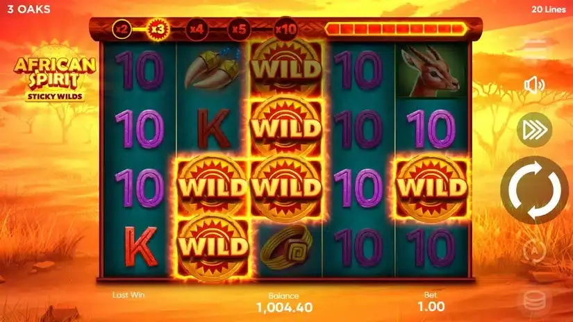 African Spirit Sticky Wilds slot screenshot 2