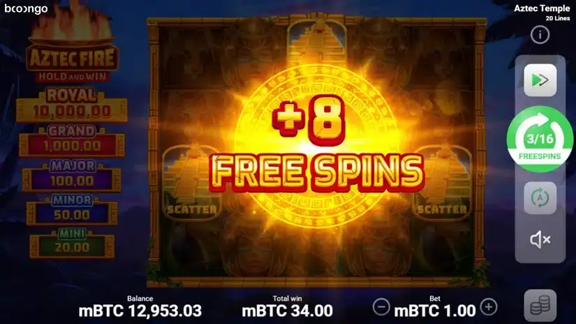 Aztec Fire: Hold and Win slot screenshot 4