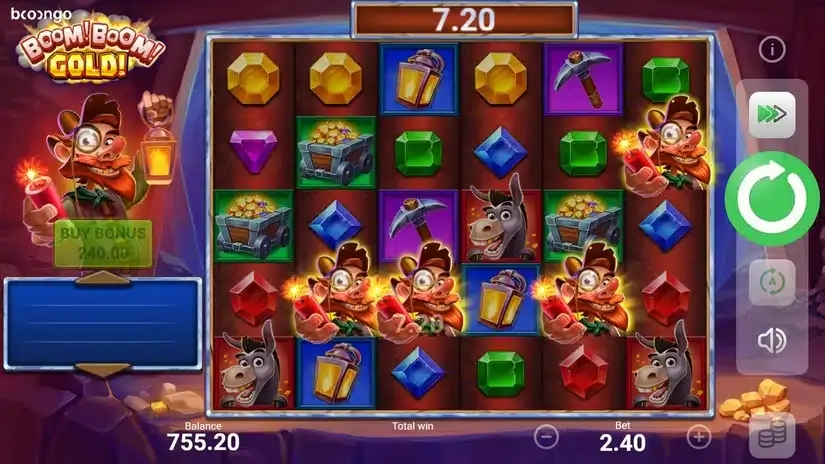 Boom! Boom! Gold! slot screenshot 2