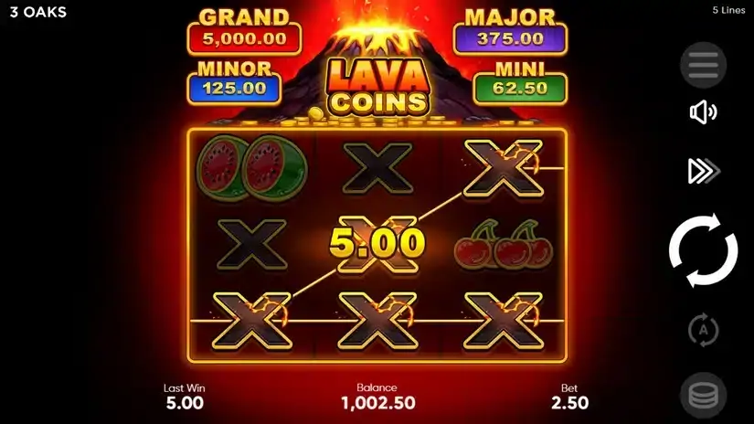 Lava Coins slot screenshot 2