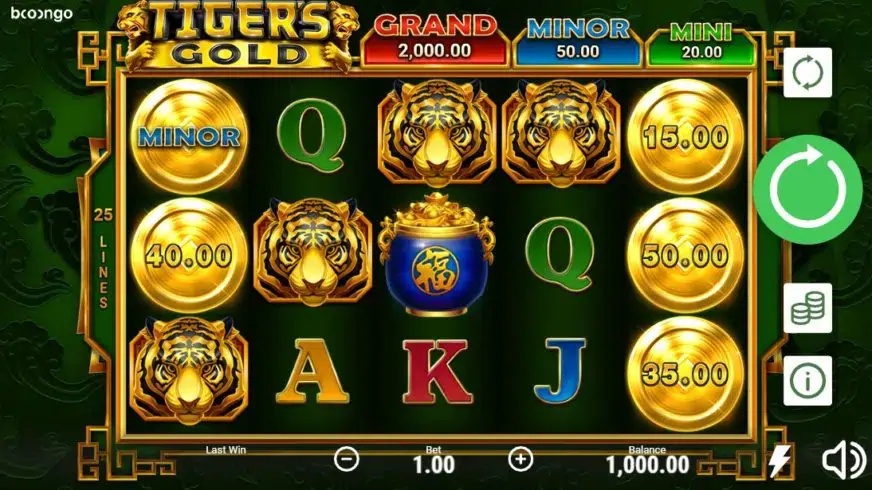 Tigers Gold slot screenshot 