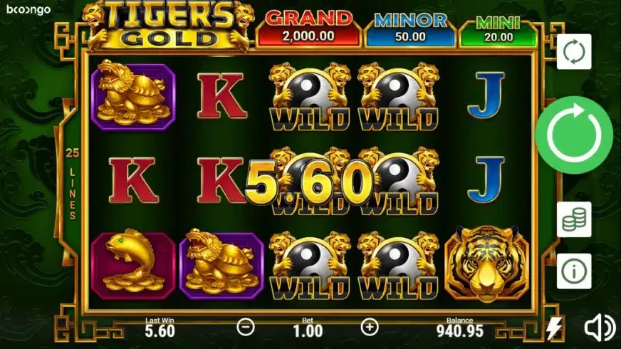 Tigers Gold slot screenshot 2