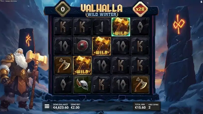 Valhalla Wild Winter slot screenshot 