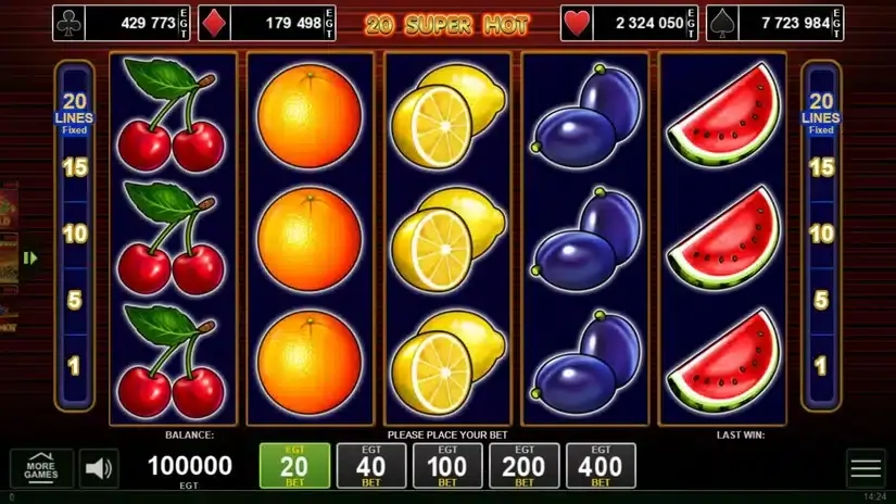 20 Super Hot slot screenshot 