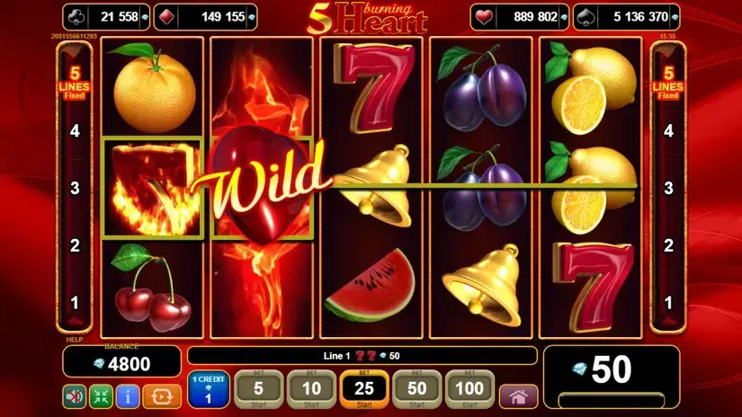 5 Burning Heart slot screenshot 2