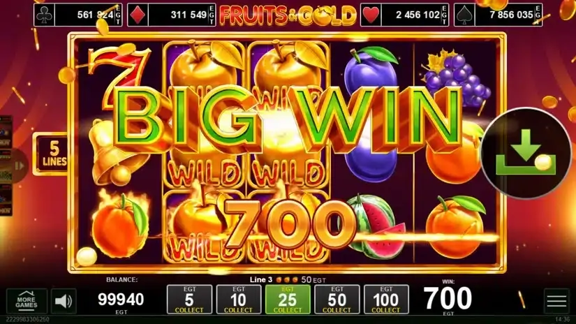Fruits & Gold slot screenshot 