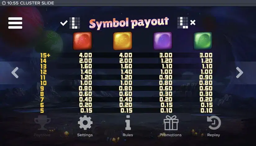 Cluster Slide slot screenshot 9