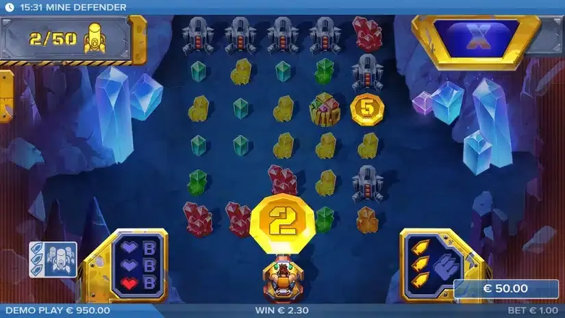 Mine Defender slot screenshot 2