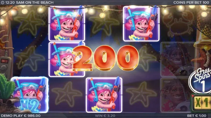 Sam on the Beach slot screenshot 