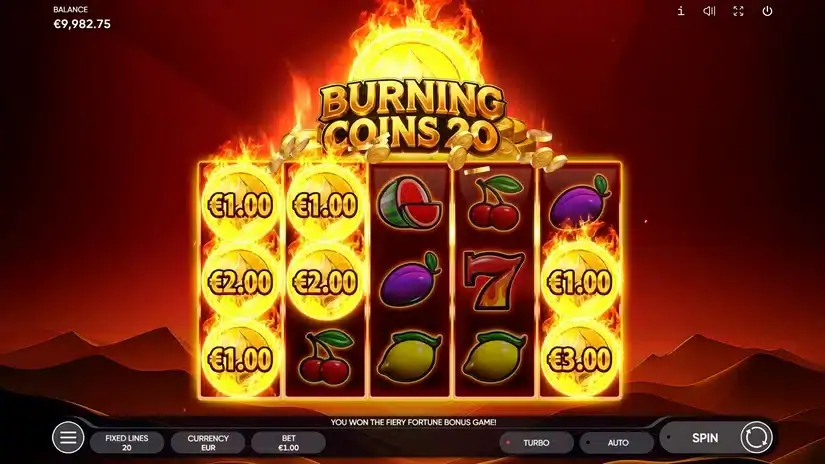 Burning Coins 20 slot screenshot 3