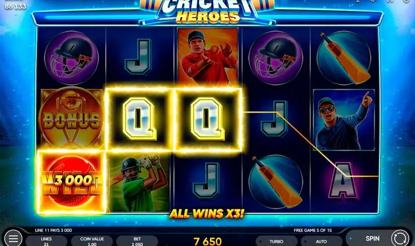 Cricket Heroes slot screenshot 6