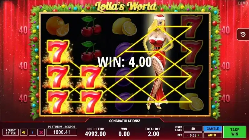 Lollas World Christmas slot screenshot 2