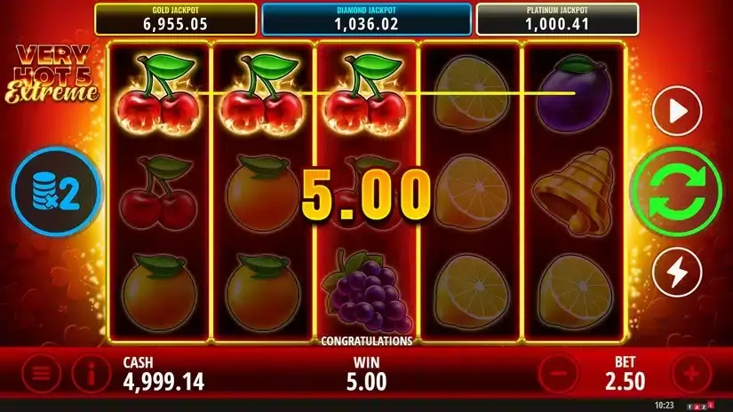 Very Hot 5 Extreme slot screenshot 2