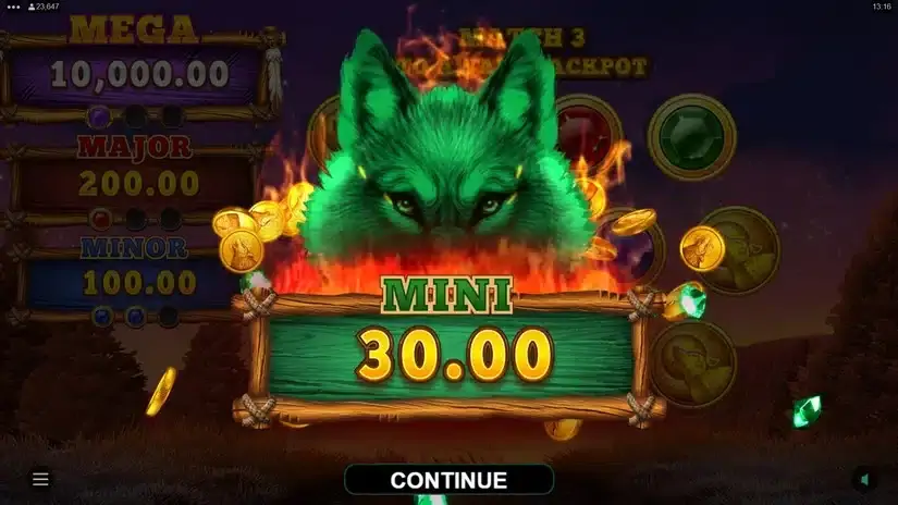 Wolf Blaze Megaways slot screenshot 