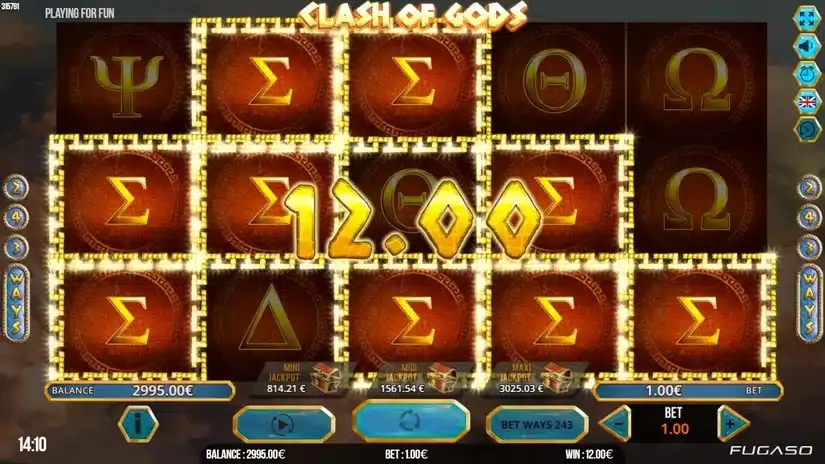 Clash of Gods slot screenshot 