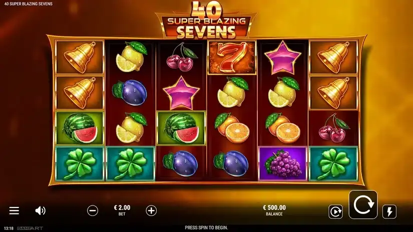 40 Super Blazing Sevens slot screenshot 