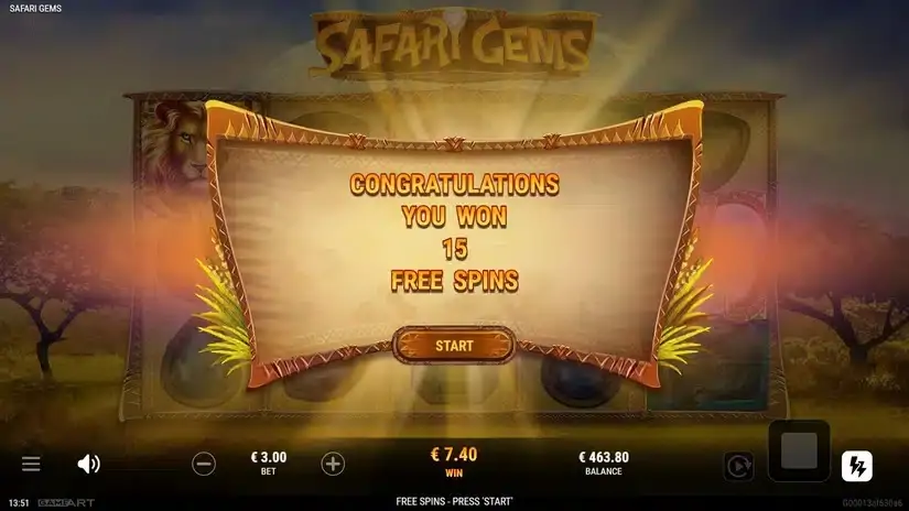 Safari Gems slot screenshot 5