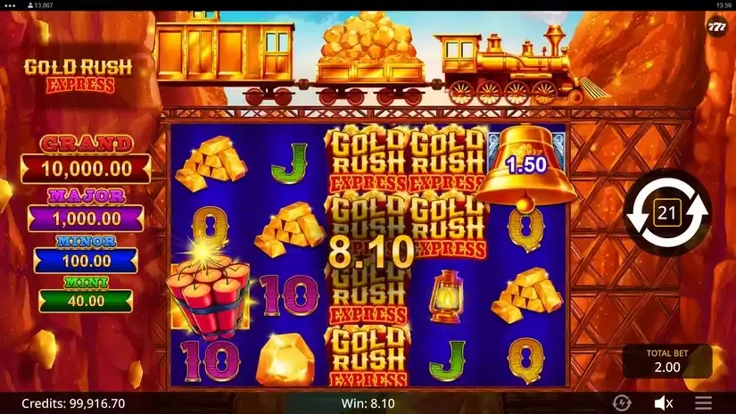 Gold Rush Express slot screenshot 