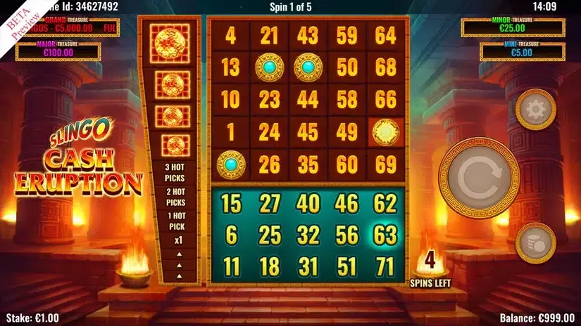 Slingo Cash Eruption slot screenshot 2