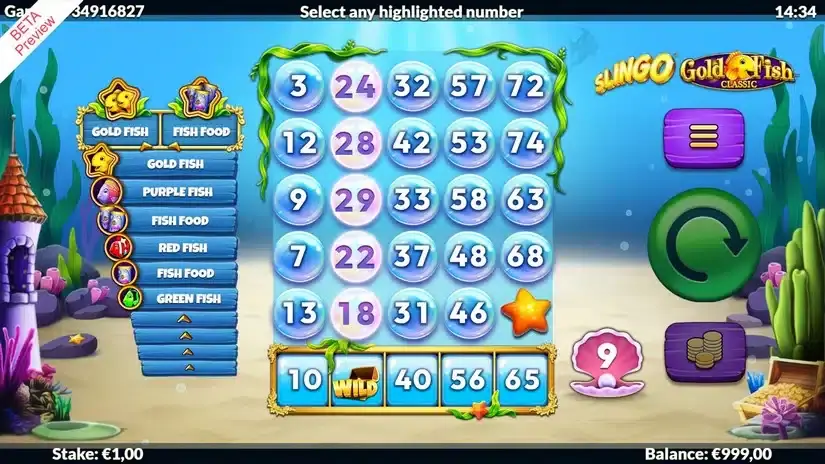Slingo Gold Fish slot screenshot 2