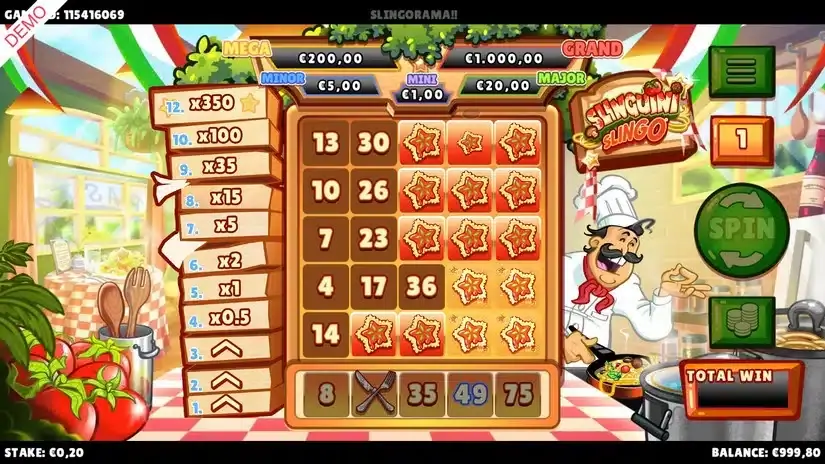 Slinguini Slingo slot screenshot 4