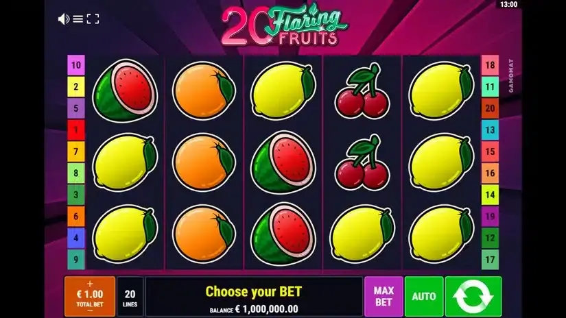 20 Flaring Fruits slot screenshot 1
