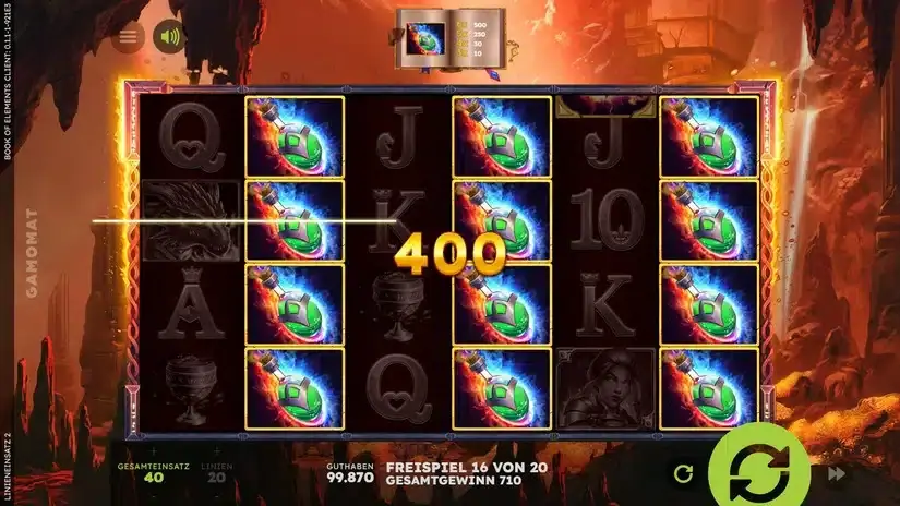 Book of Elements slot screenshot 