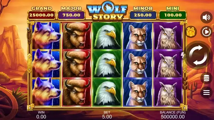 Wolf Story slot screenshot 1