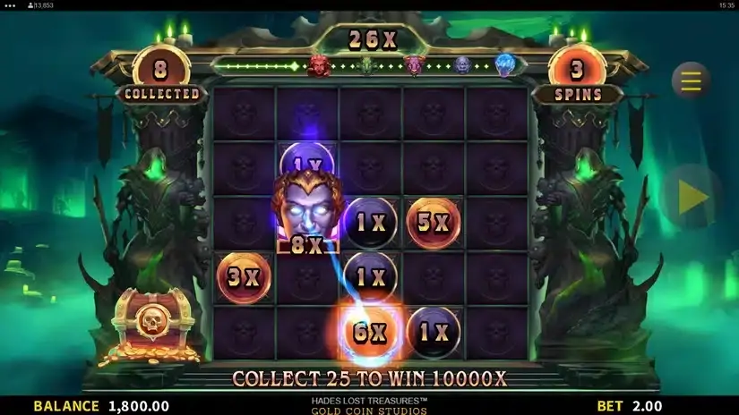 Hades Lost Treasures slot screenshot 4