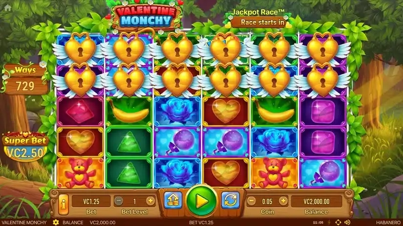 Valentine Monchy slot screenshot 