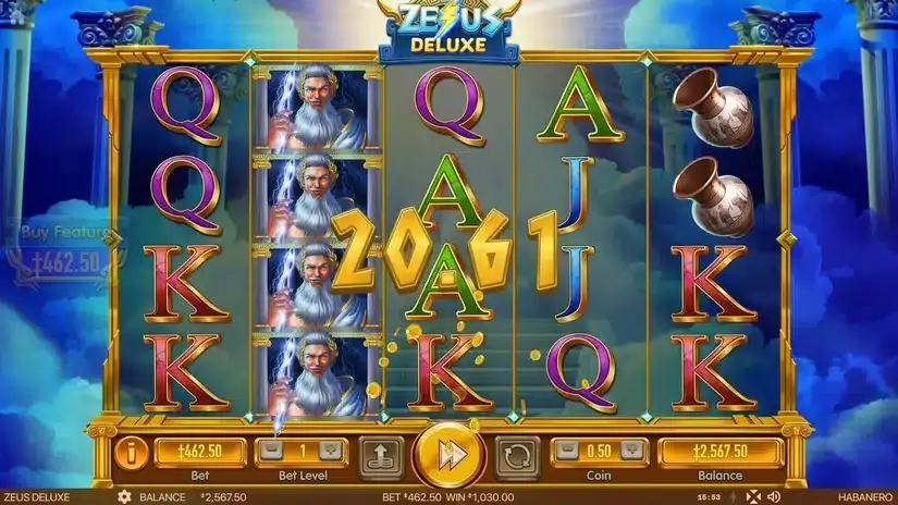 Zeus Deluxe slot screenshot 