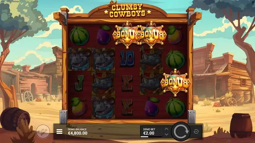 Clumsy Cowboys slot screenshot 2
