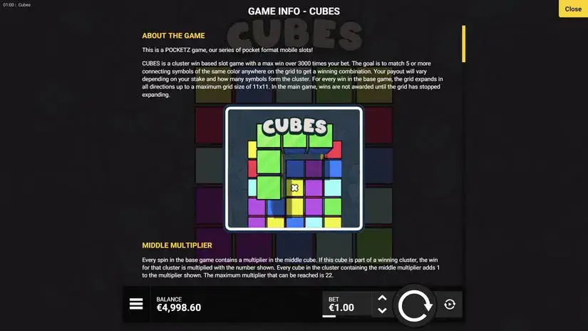 Cubes slot screenshot 
