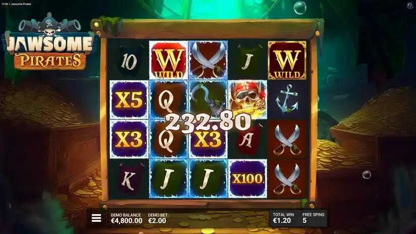 Jawsome Pirates slot screenshot 